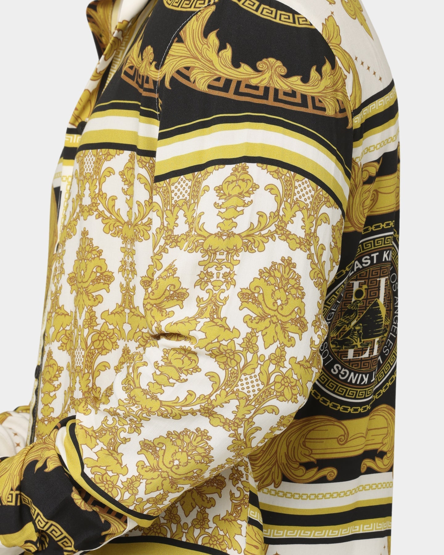 Last Kings Baroque Long Sleeve Shirt Black/White/Gold