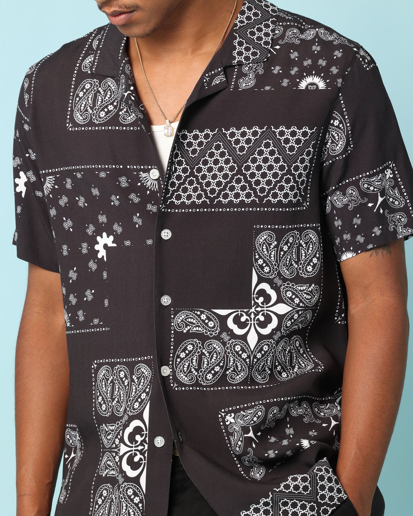 Carré Fragment Button Up Shirt Black