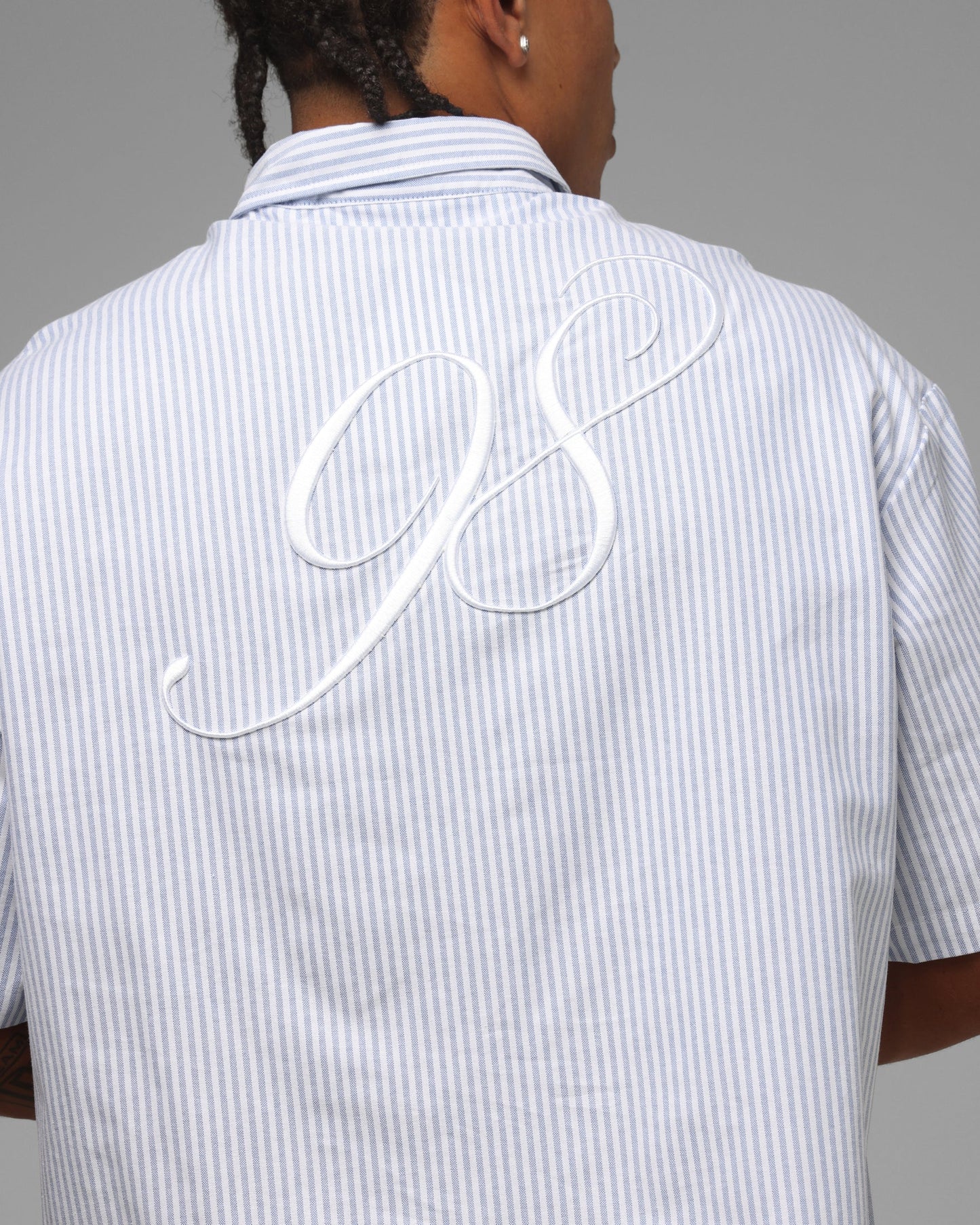 Loiter Studio Zip Shirt Blue Stripe