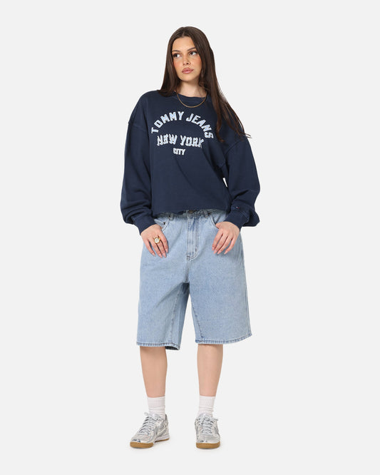 Tommy Jeans Women's TJW Varsity Crewneck Dark Night Navy