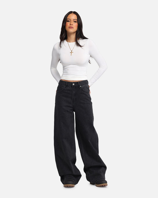 XXIII Women's Wide Leg Jeans Washed Black