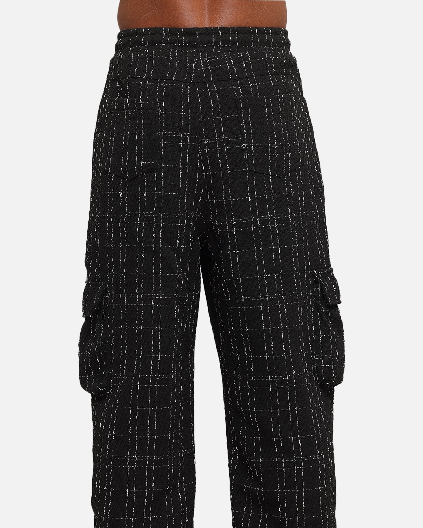 XXIII Boucle Tweed Cargo Pants Black