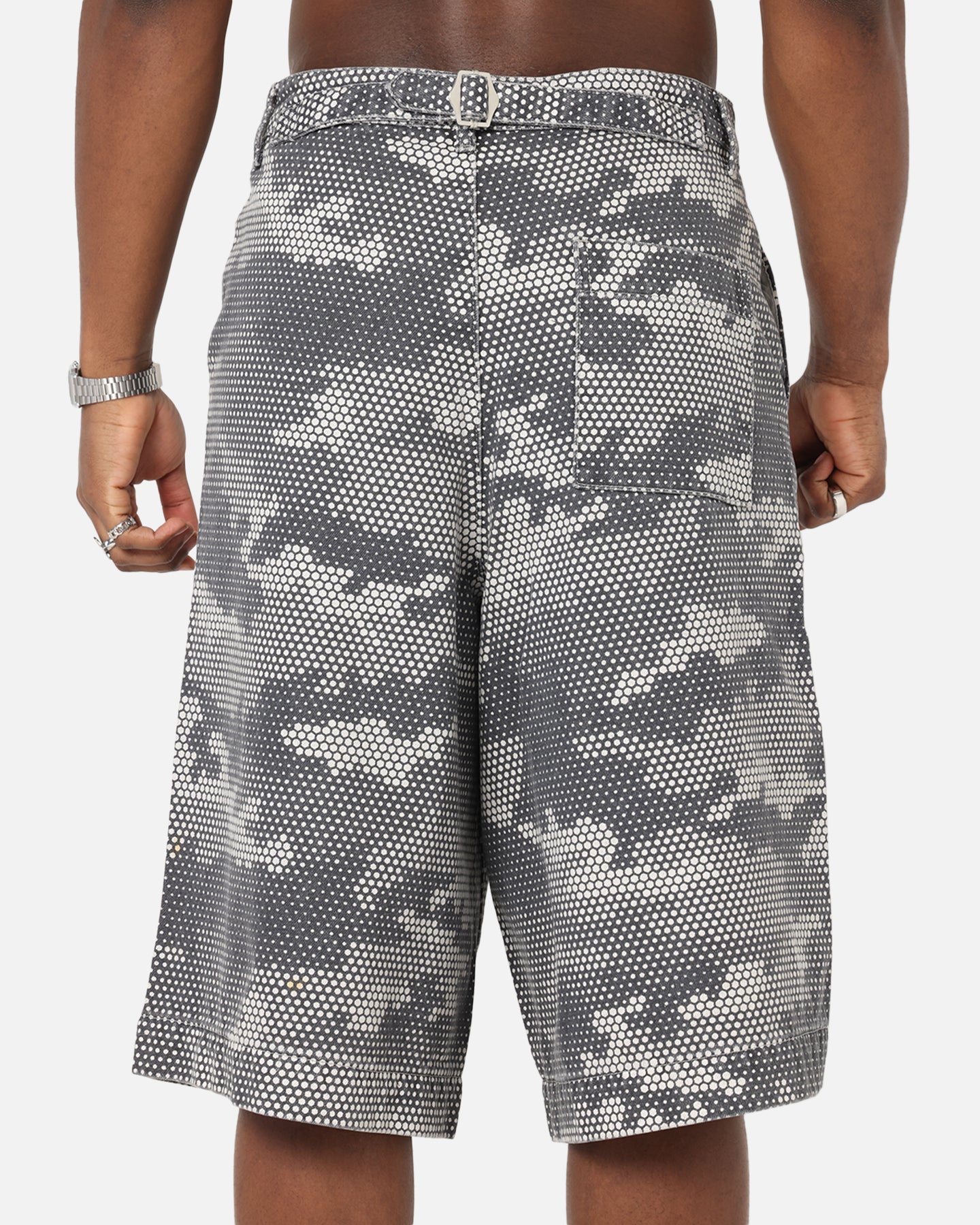 XXIII Wide Leg Denim Shorts Digi Camo