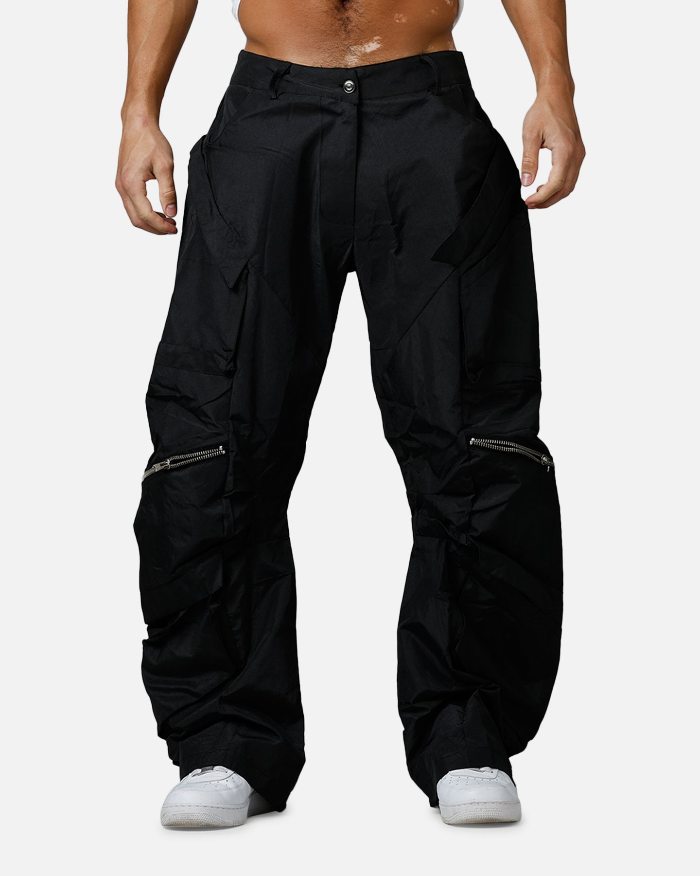 MNML Zip Cargo Tech Pants Black