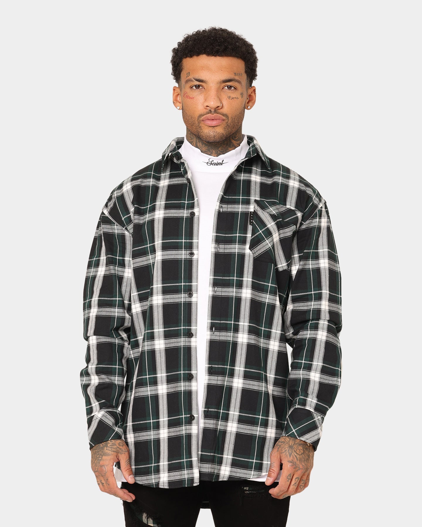 Saint Morta Prima Long Sleeve Flannel Shirt Stadium Green