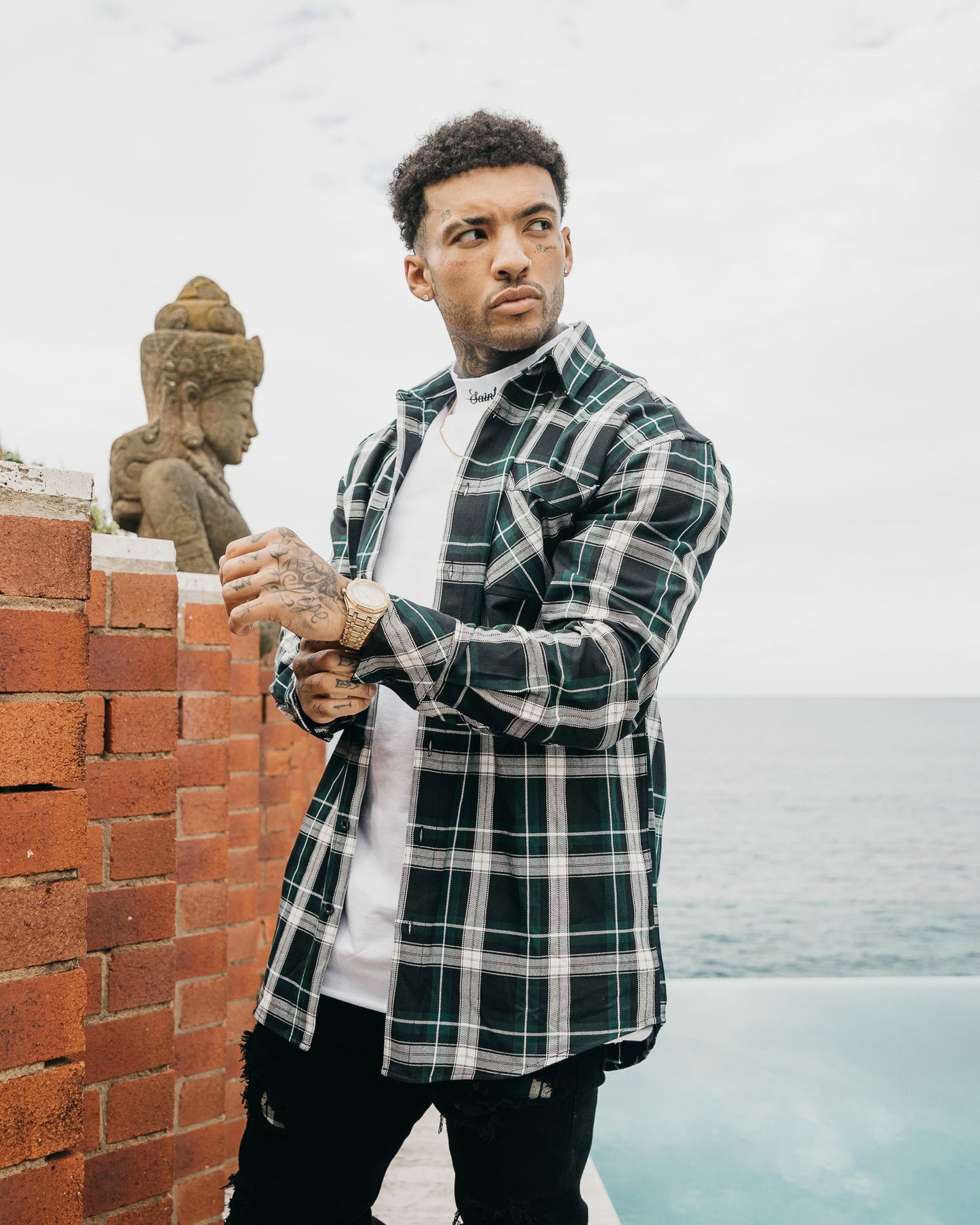 Saint Morta Prima Long Sleeve Flannel Shirt Stadium Green