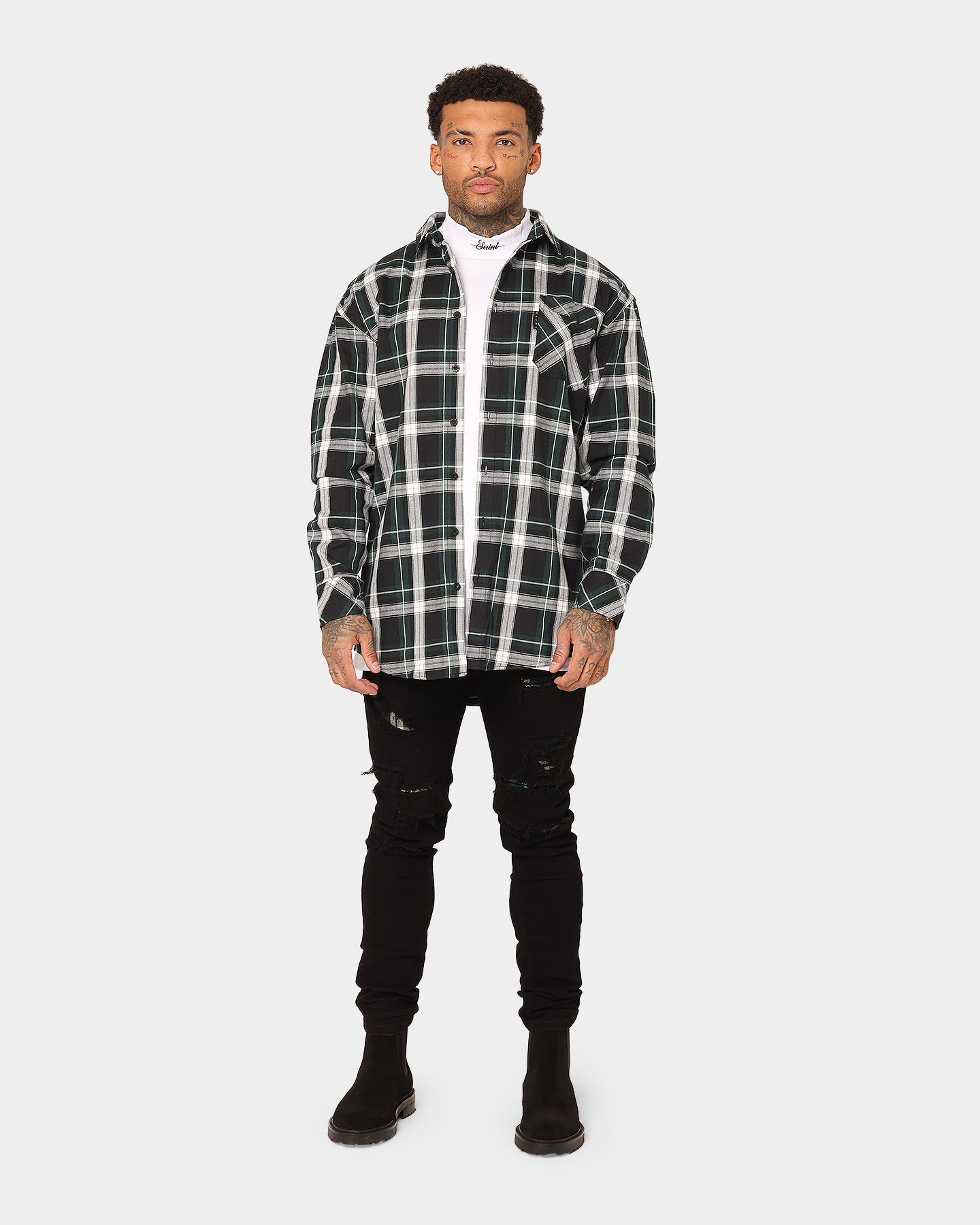Saint Morta Prima Long Sleeve Flannel Shirt Stadium Green
