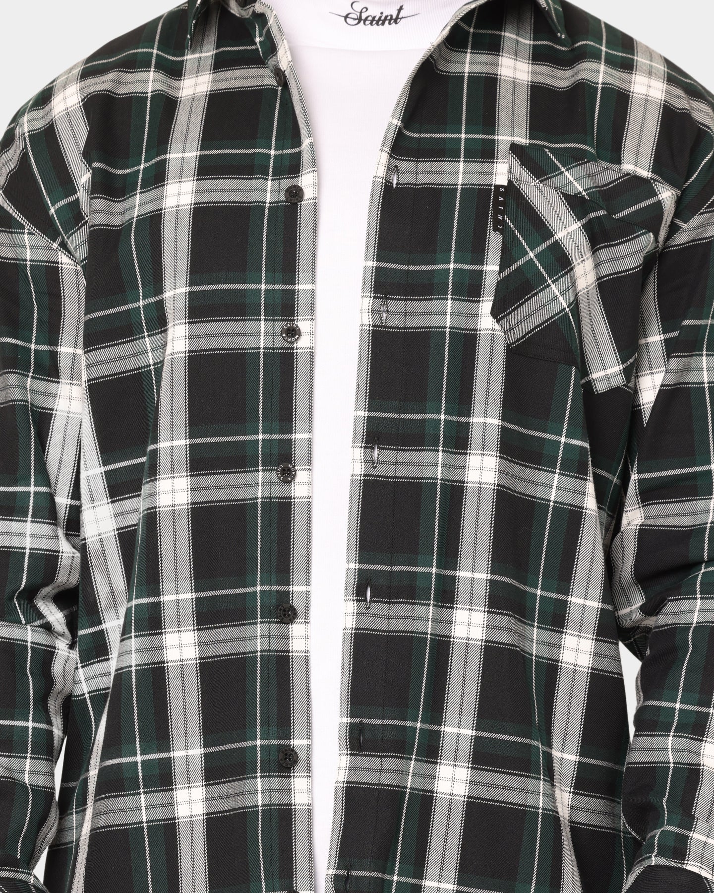 Saint Morta Prima Long Sleeve Flannel Shirt Stadium Green