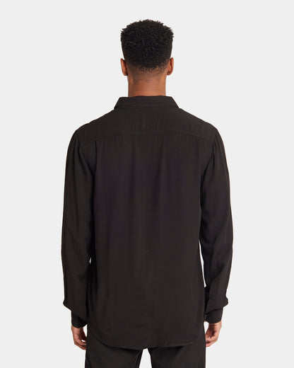 XXIII Crete Long Sleeve Button Up Shirt Black