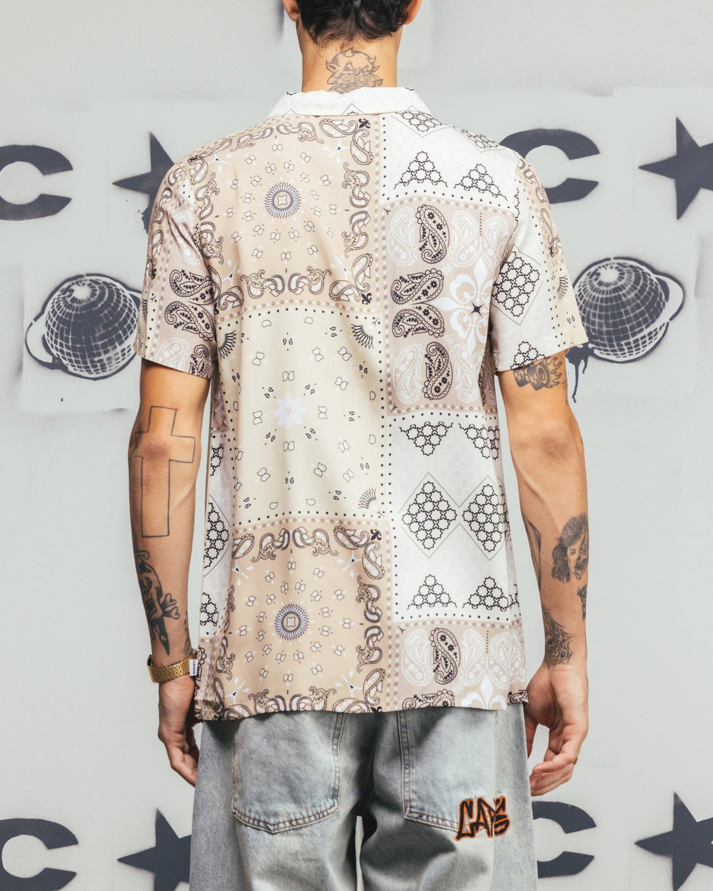 Carré Bandana Ultra Button Up Shirt Stone