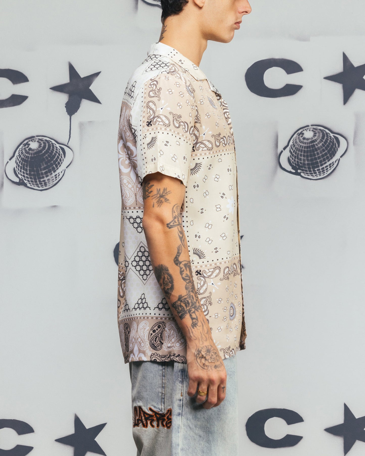 Carré Bandana Ultra Button Up Shirt Stone