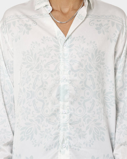 Last Kings Floridian Long Sleeve Button Up White