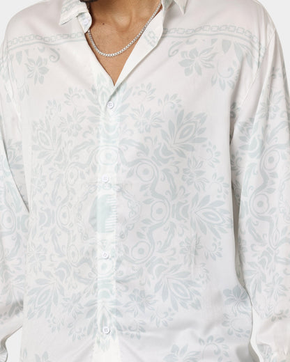 Last Kings Floridian Long Sleeve Button Up White