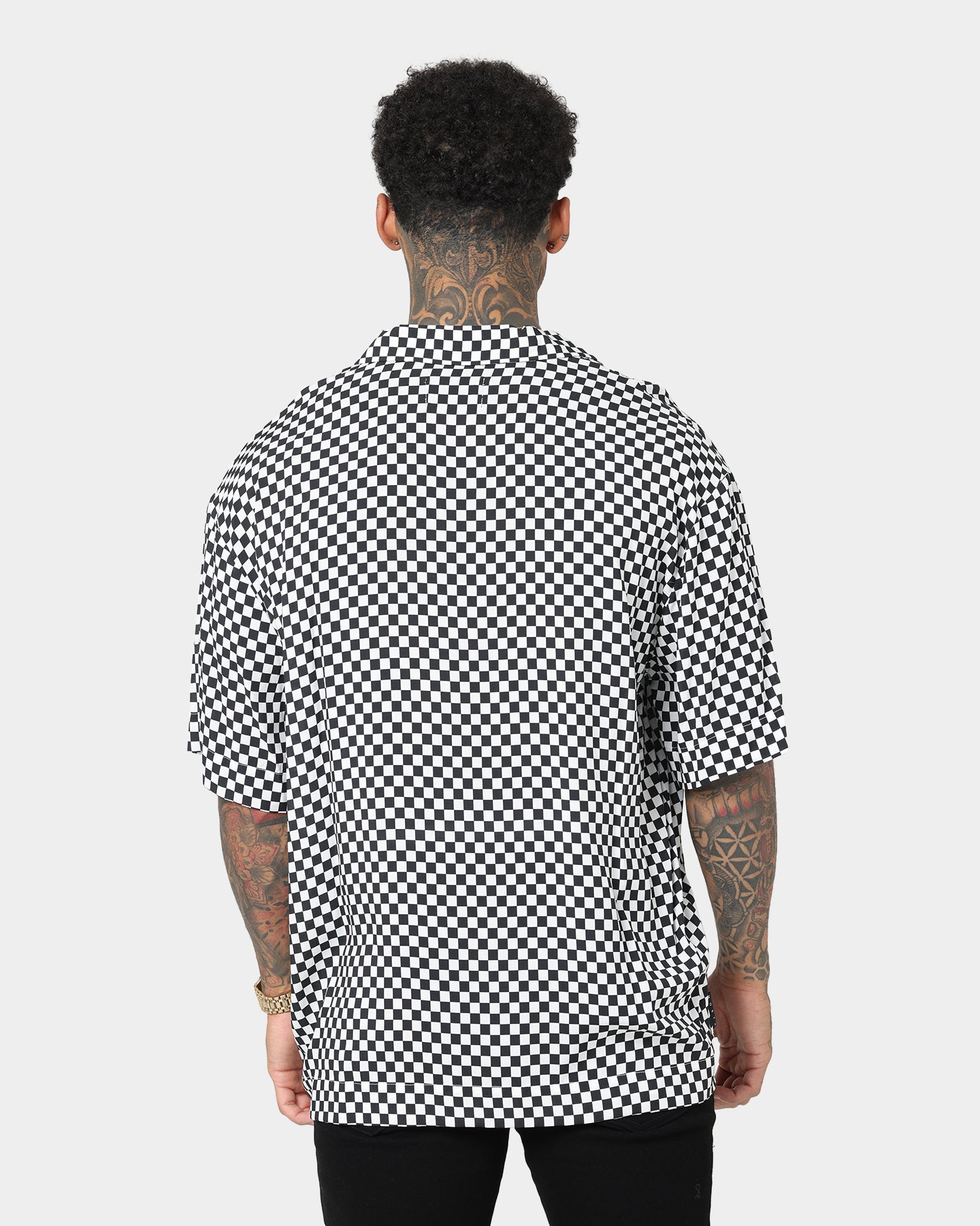 Saint Morta Checks Short Sleeve Shirt Black/White