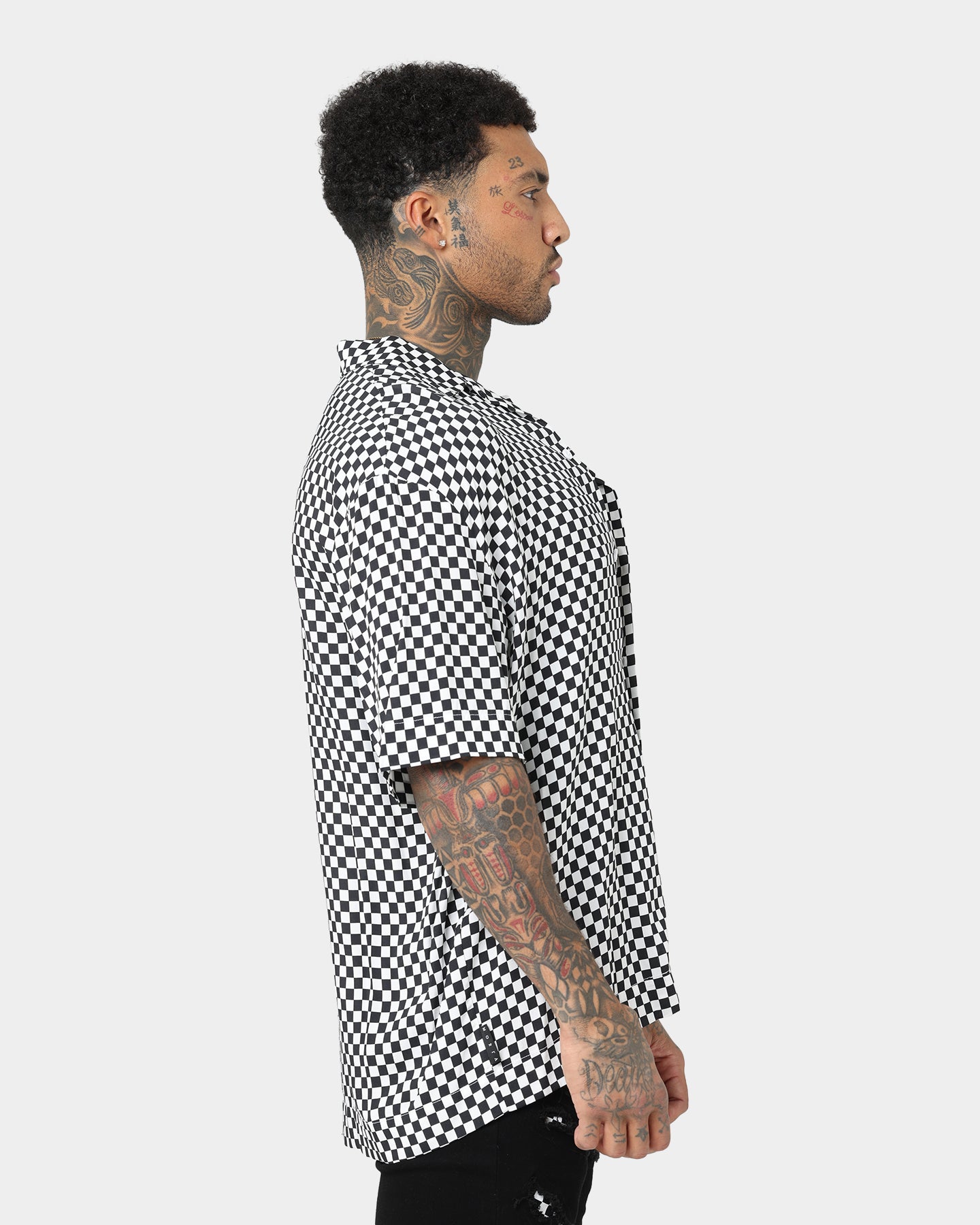 Saint Morta Checks Short Sleeve Shirt Black/White