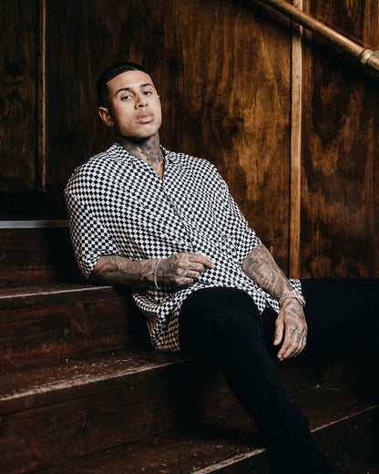 Saint Morta Checks Short Sleeve Shirt Black/White