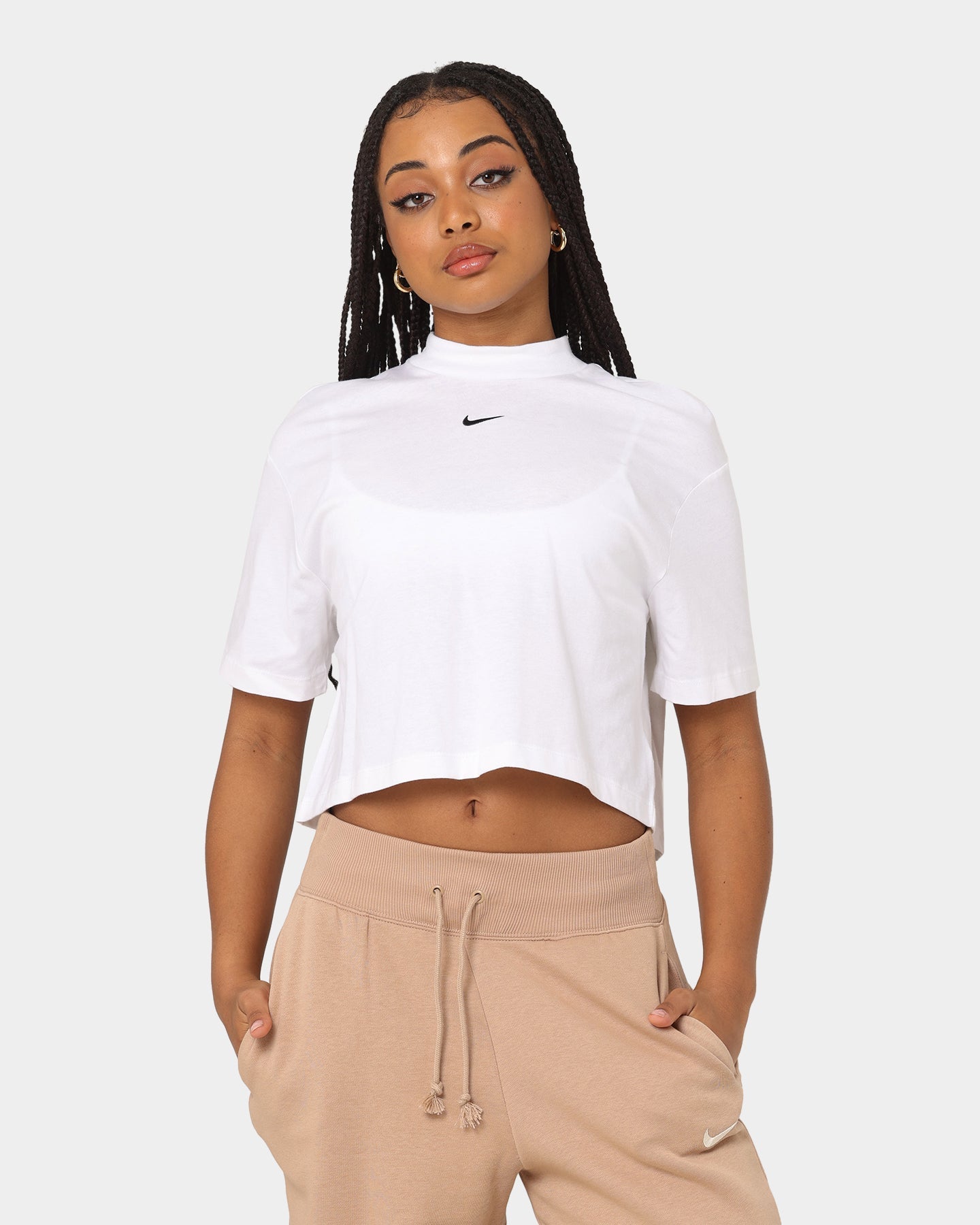 Nike Women's Nike Sportswear Essential Mock Boxy T-Shirt White/Black