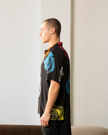 Carré Rose Bunch Button Up Shirt Black