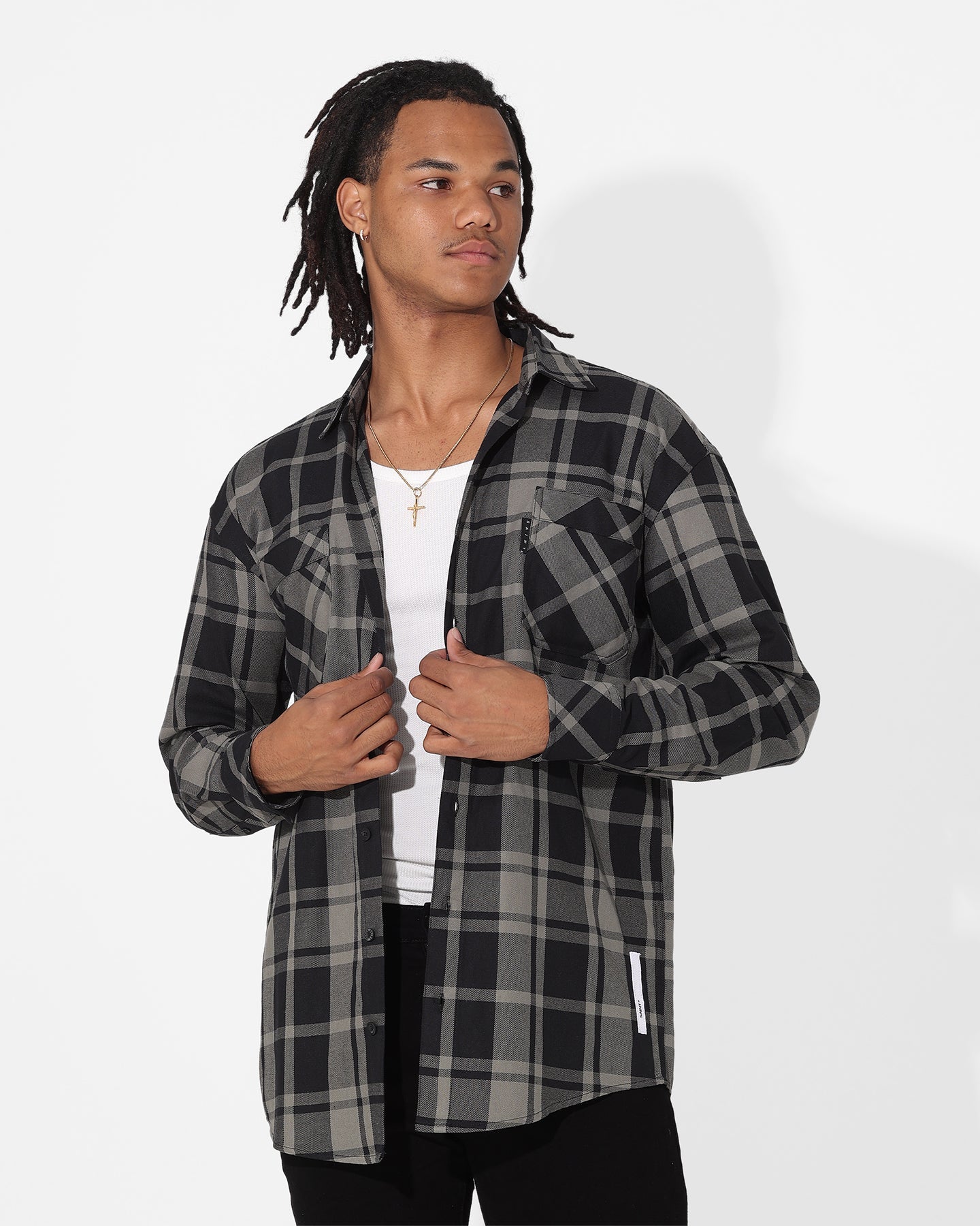 Saint Morta Mulberry Long Sleeve Flannel Shirt Khaki Green