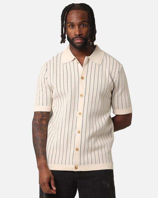 XXIII Nicholas Knit Button Up Shirt Sand/Black