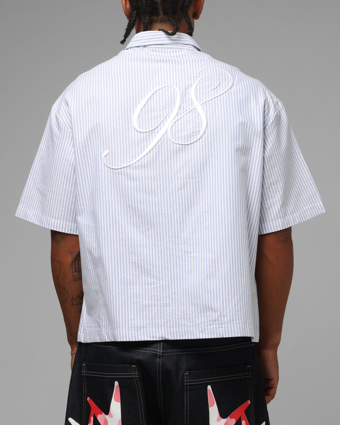 Loiter Studio Zip Shirt Blue Stripe