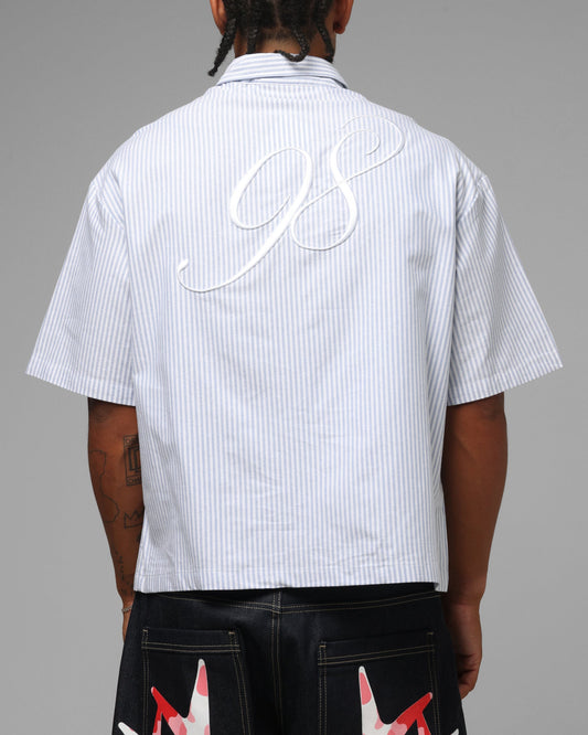 Loiter Studio Zip Shirt Blue Stripe