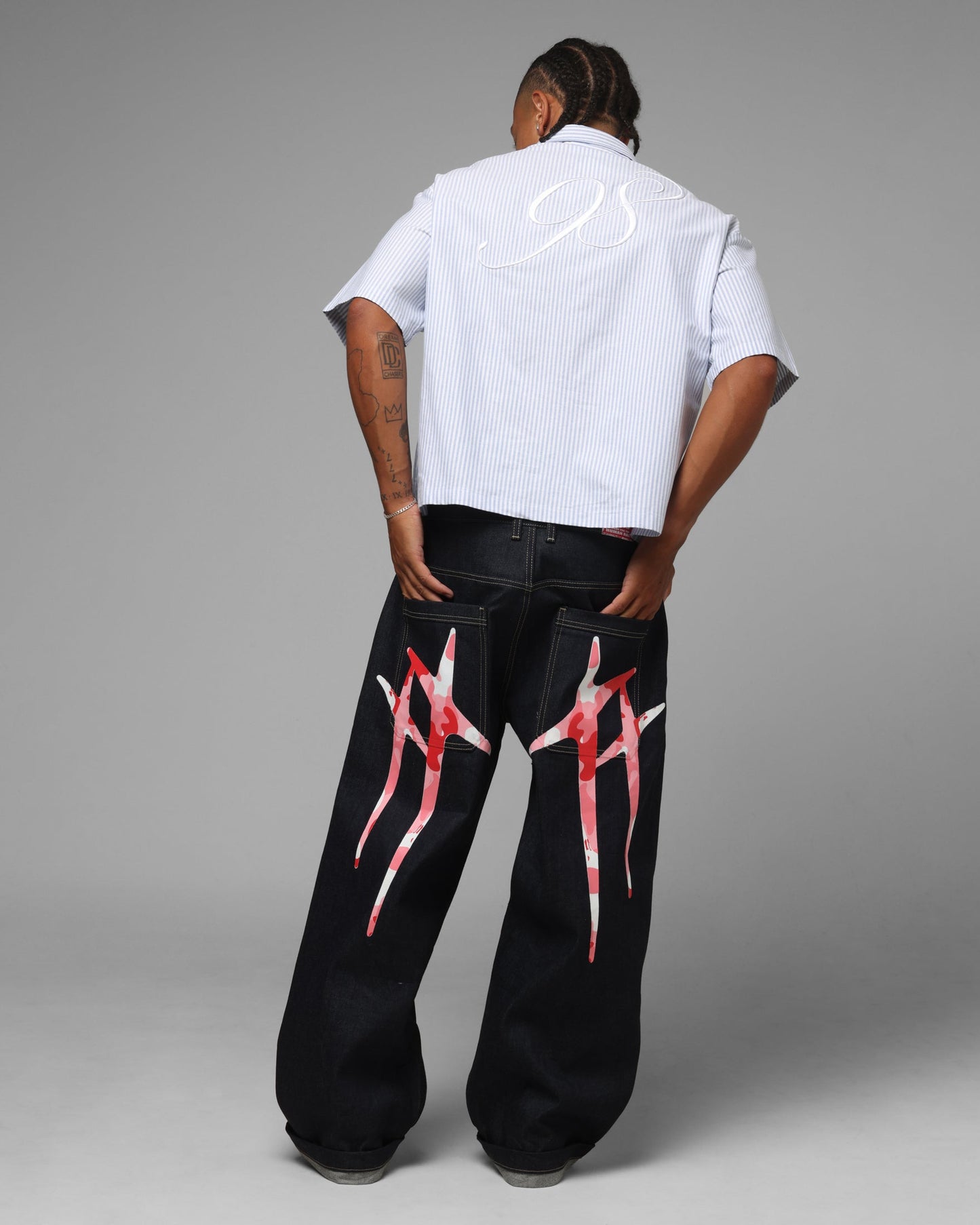 Loiter Studio Zip Shirt Blue Stripe