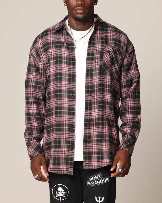 Saint Morta Heron Flannel Shirt Pink/Black