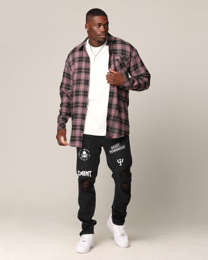 Saint Morta Heron Flannel Shirt Pink/Black