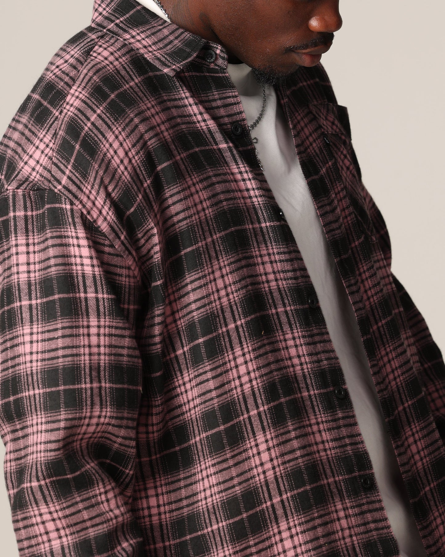 Saint Morta Heron Flannel Shirt Pink/Black