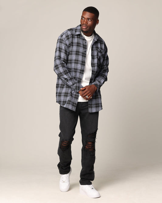 Saint Morta Heron Flannel Shirt Blue/Black