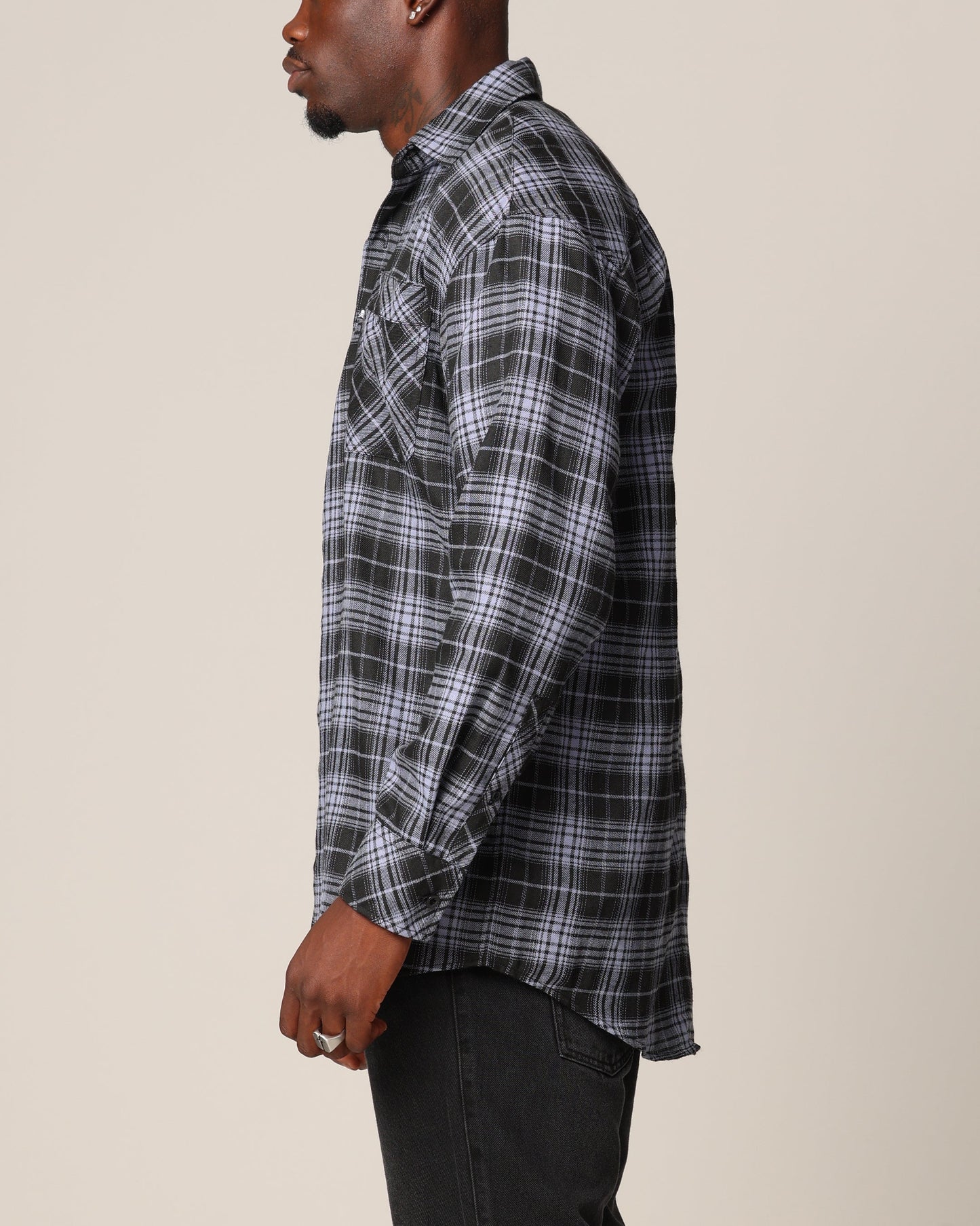 Saint Morta Heron Flannel Shirt Blue/Black