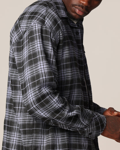 Saint Morta Heron Flannel Shirt Blue/Black