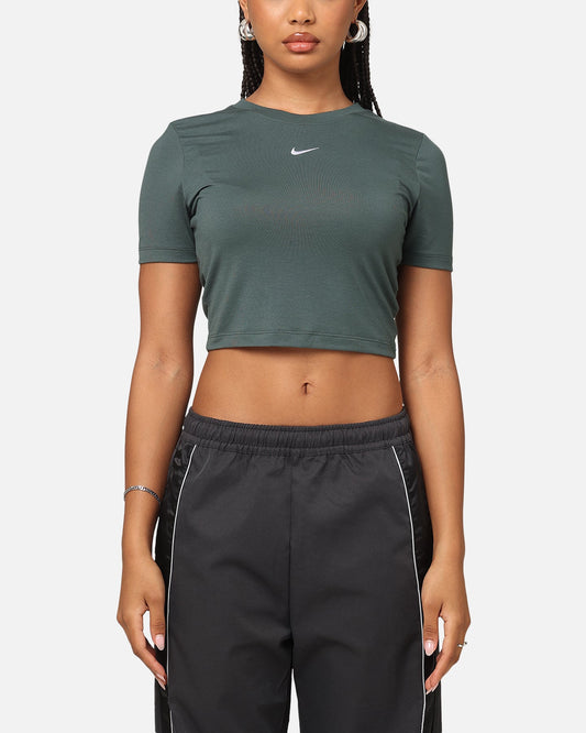 Nike Women's Sportswear Essential Slim Cropped T-Shirt Vintage Green/White