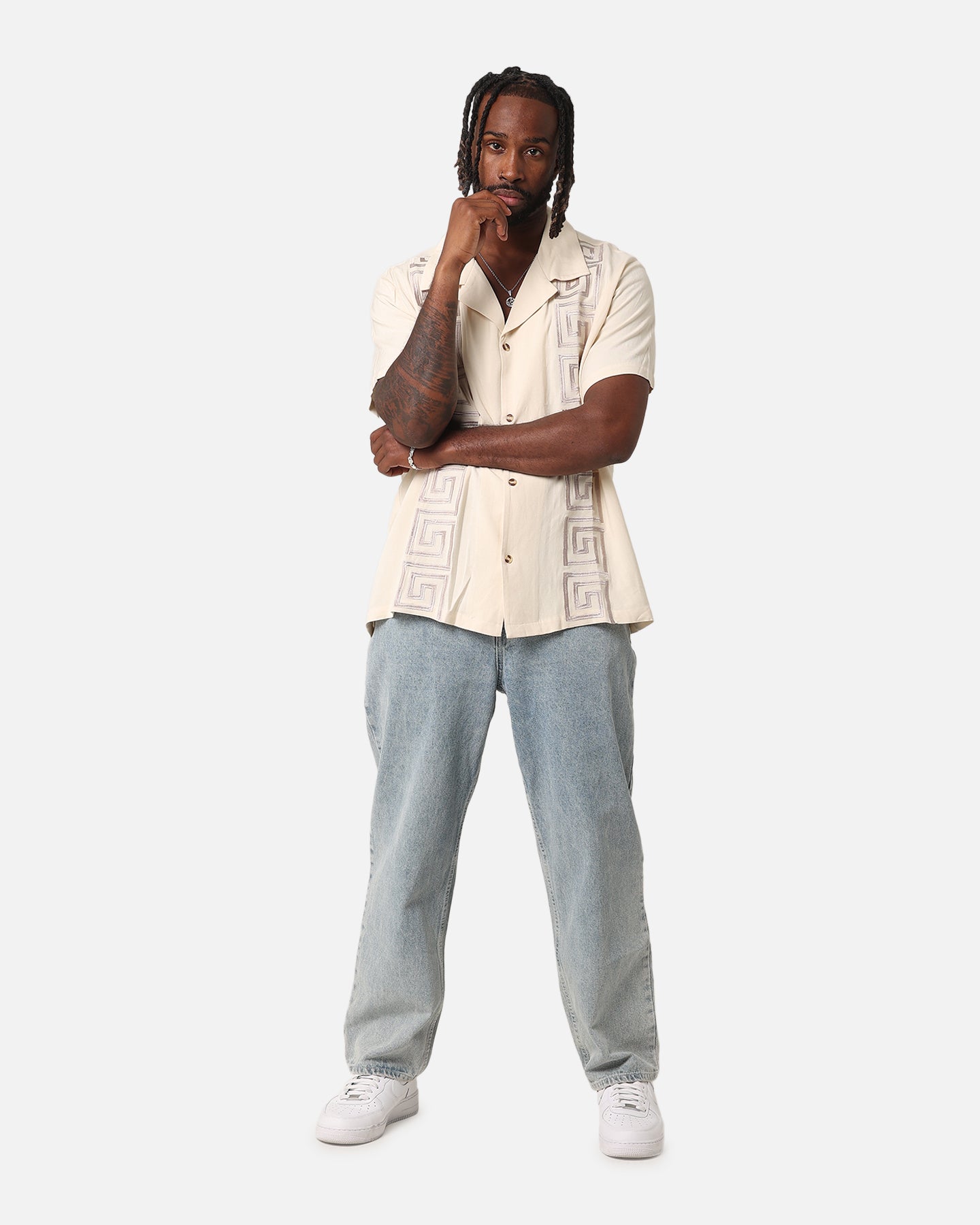 XXIII Hellas Linen Button Up Shirt Off White