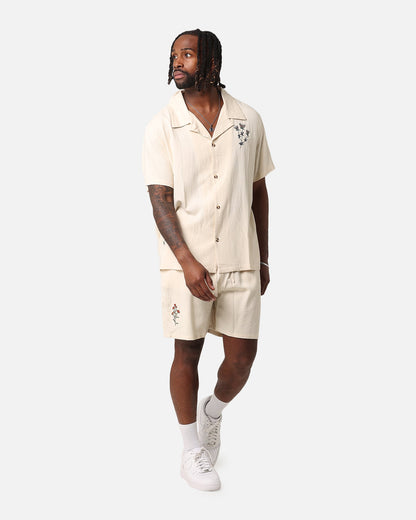 XXIII Desert Flower Linen Button Up Shirt Off White