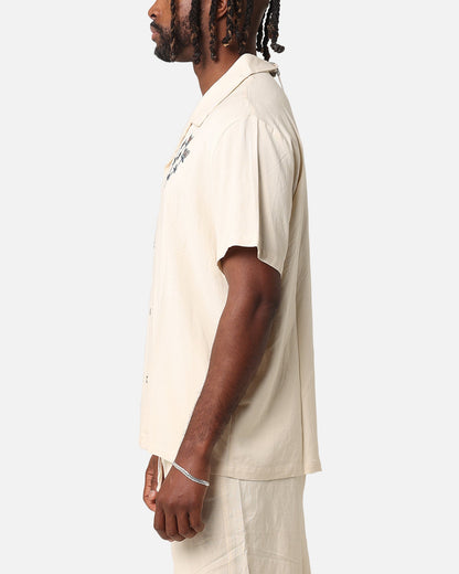 XXIII Desert Flower Linen Button Up Shirt Off White