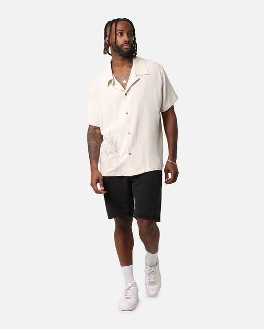 XXIII Venus Linen Button Up Shirt Oatmeal
