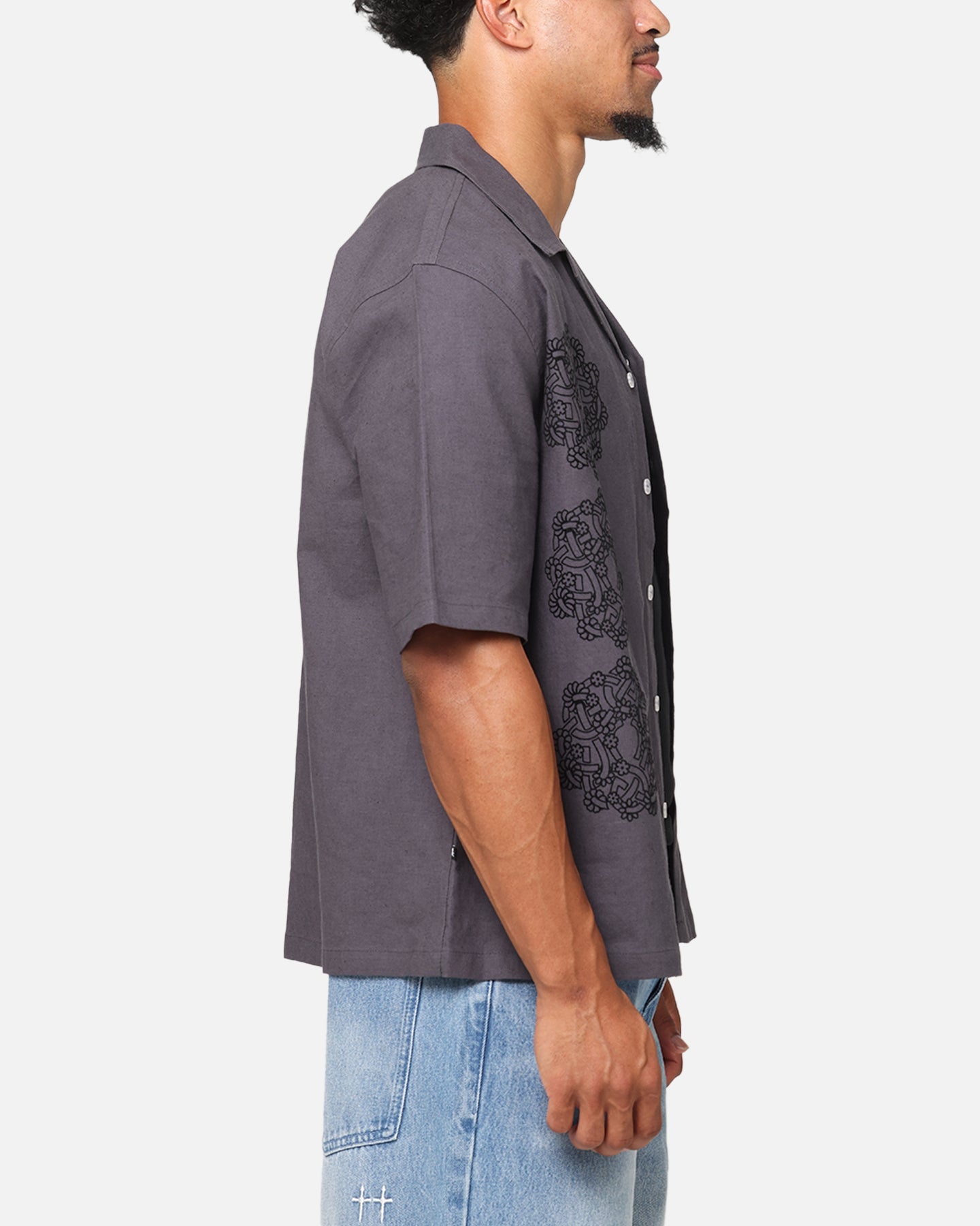 Saint Morta Gardenia Button Up Shirt Black Shadow
