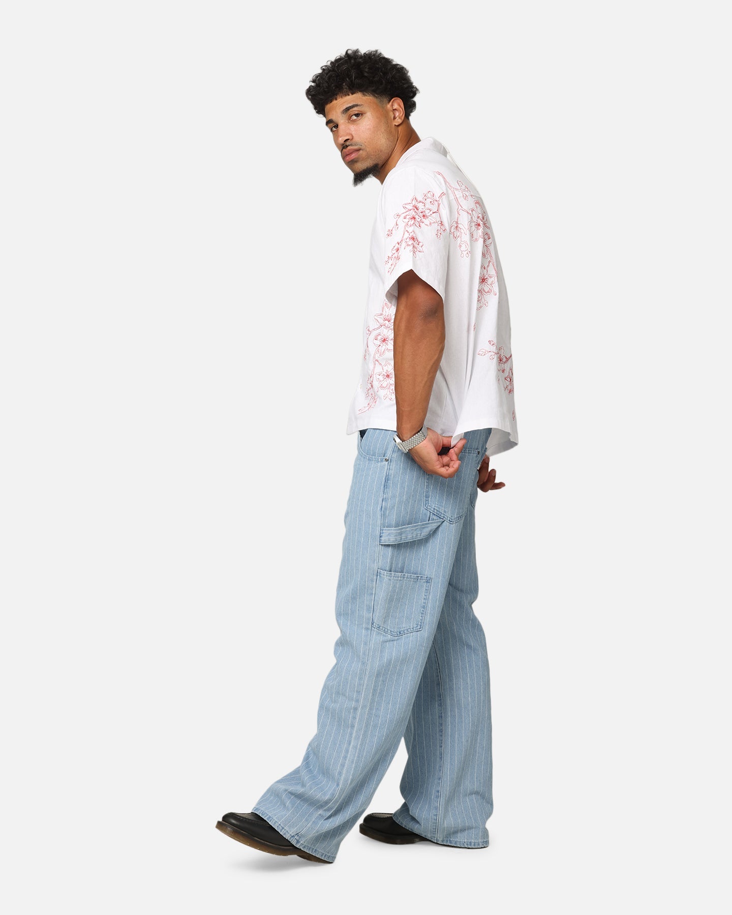 Carre Blossom Button Up Shirt White/Red