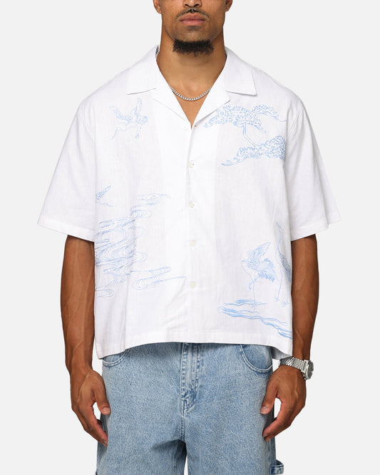 Carre Crane Button Up Shirt White/Light Blue