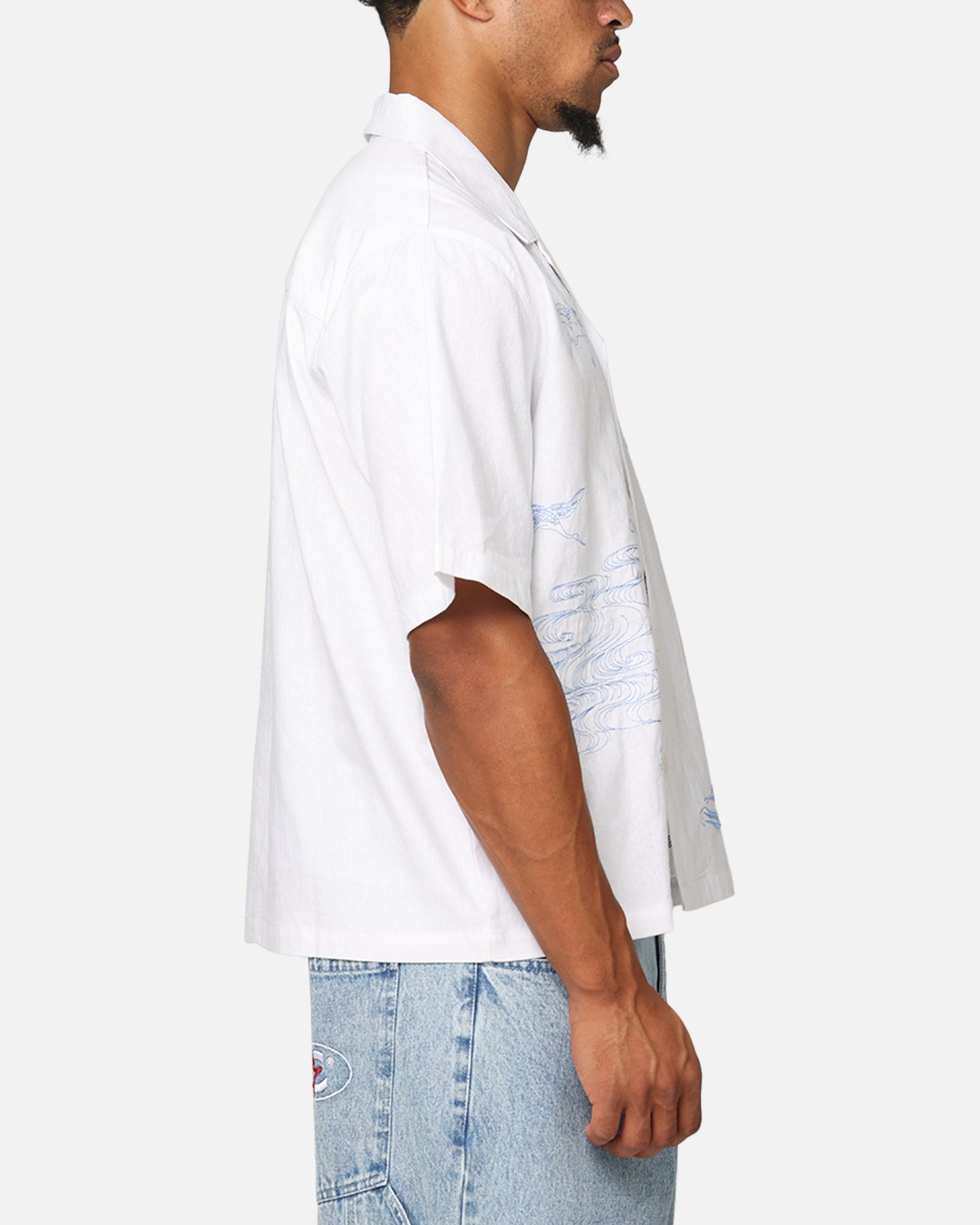 Carre Crane Button Up Shirt White/Light Blue