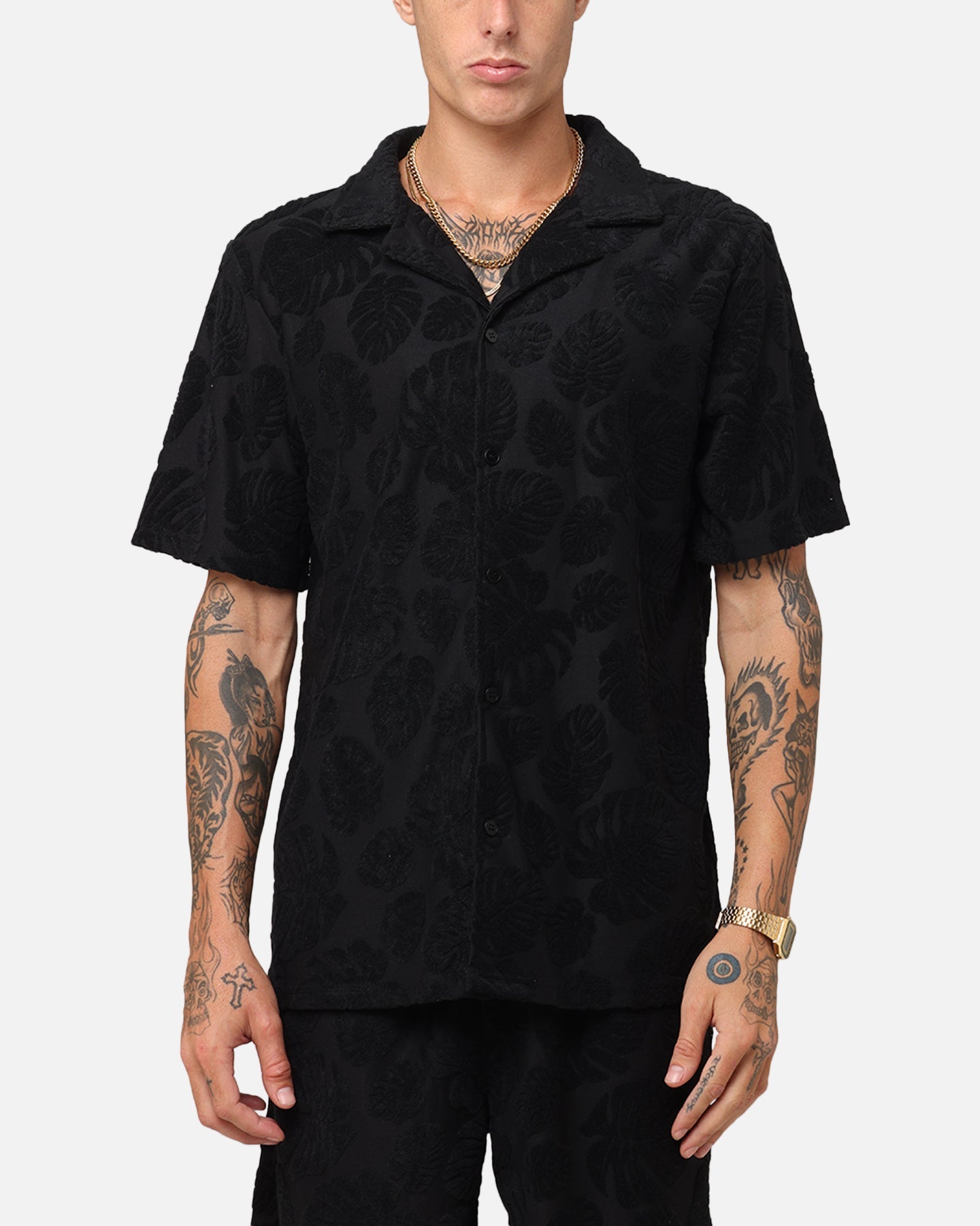 XXIII Dark Amazon Button Up Shirt Black