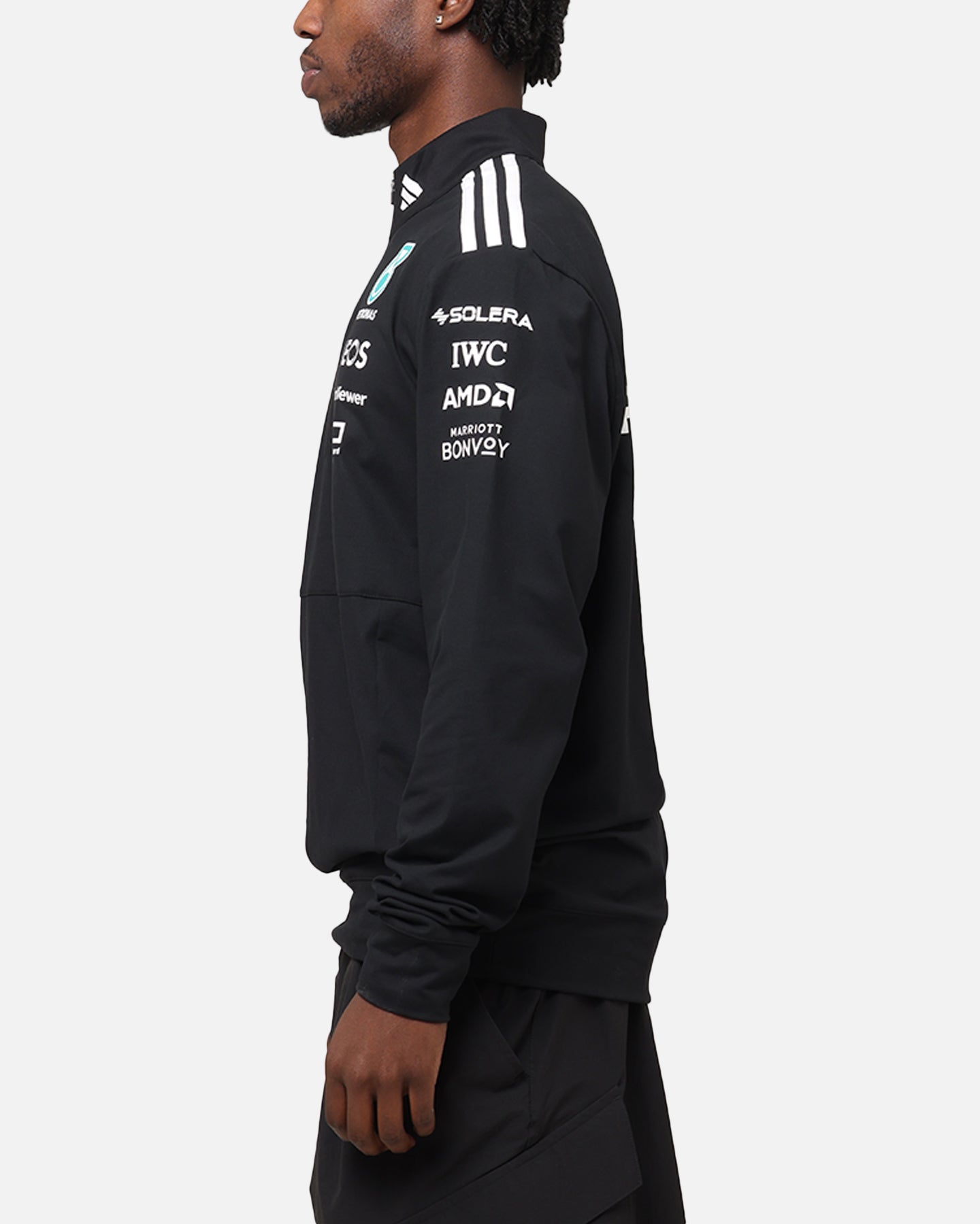 adidas x Mercedes-AMG PETRONAS Formula One F1 2025 Team Quarter Zip Jacket Black/White