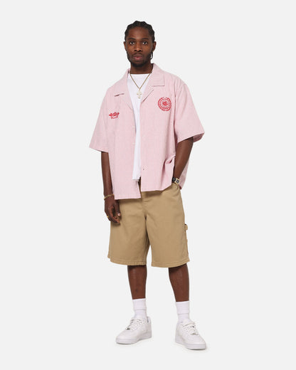 Carre Rose Pinstripe Button Up Shirt Red Stripe