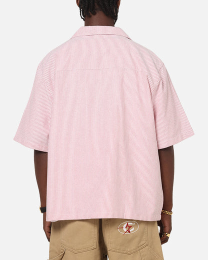 Carre Rose Pinstripe Button Up Shirt Red Stripe
