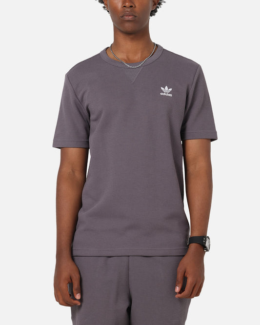 Adidas Trefoil Essentials Waffle T-Shirt Grey Strata