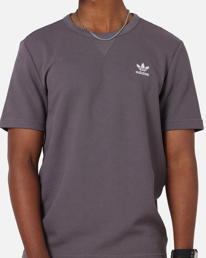 Adidas Trefoil Essentials Waffle T-Shirt Grey Strata