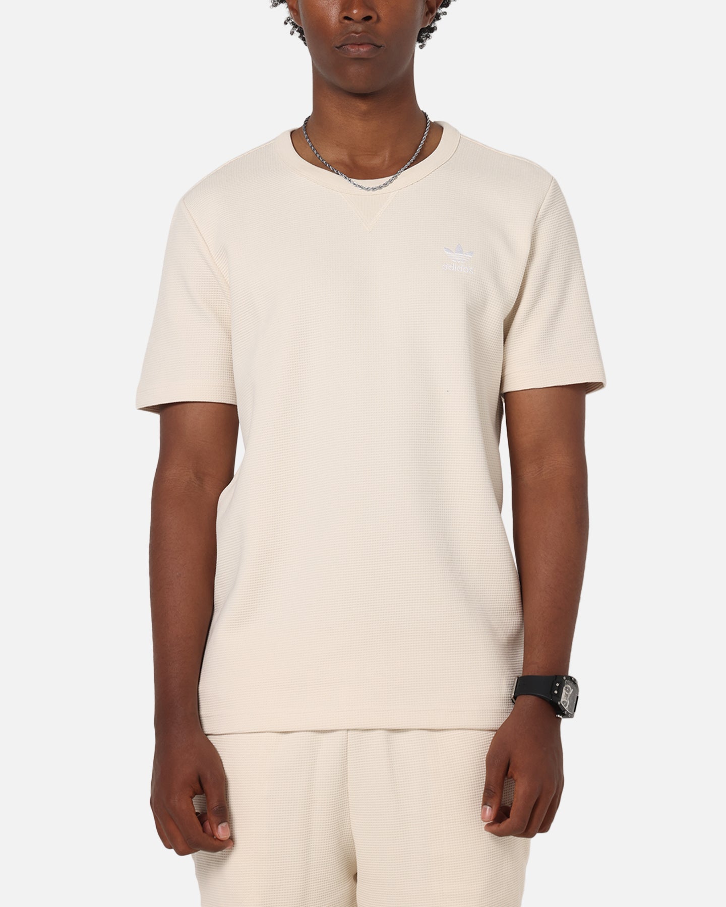 Adidas Trefoil Essentials Waffle T-Shirt Wonder White