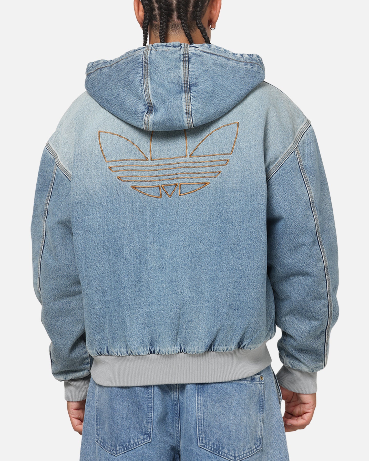 Adidas Denim Padded Jacket Indigo Denim